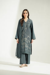 3 Piece Cotton Karandi Embroidered Suit (CS0745)