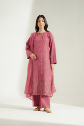3 Piece Slub Khaddar Embroidered Suit (CS0771)