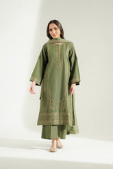 3 Piece Slub Khaddar Embroidered Suit (CS0773)