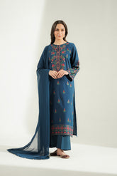 3 Piece Cotton Silk Embroidered Suit (CS0787)