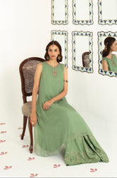 2 Piece Chiffon Embroidered Suit (FS0069)