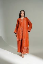 3 Piece Raw Silk Embroidered Suit (FL0179)