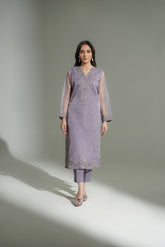 2 Piece Organza Embroidered Suit (FL0186)