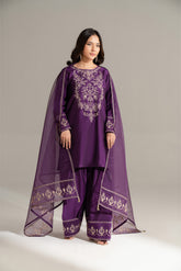 3 Piece Cotton Silk Embroidered Suit (FS0163)