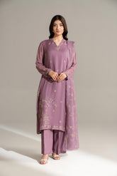 3 Piece Chiffon Embroidered Suit (FL0170)