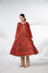 1 Piece Printed Lawn Flared Shirt (PD1352)