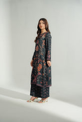 2 Piece Printed Raw Silk Printed Suit (FS0183)
