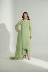 3 Piece Chiffon Embroidered Suit (FS0179)