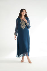 1 Piece Chiffon Embroidered Maxi (FL0211)