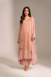 3 Piece Chiffon Printed Suit (FS0123)