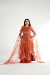 3 Piece Organza Embroidered Peshwas/Lehnga/Dupatta (FW0032)