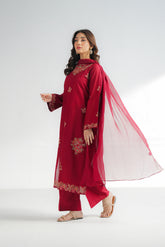 3 Piece Cotton Rip Stop Embroidered Suit (CS0620)