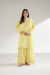 3 Piece Dobby Cotton Embroidered Suit (CS0561)