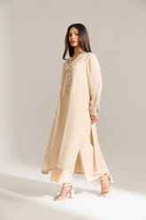 2 Piece Chiffon Embroidered Suit (FL0136)