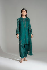 3 Piece Chiffon Embroidered Suit (FL0178)