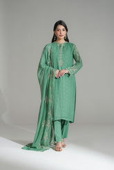 3 Piece Chiffon Embroidered Suit (FS0158)