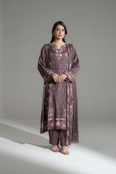 3 Piece Printed Raw Silk Printed Suit (FS0168)