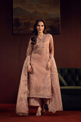 3 Piece Emboss Net Embroidered Suit (FL0227)