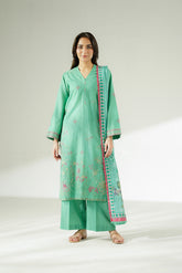 3 Piece Cotton Rip Stop Embroidered Suit (CS0629)