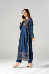 2 Piece Raw Silk Embroidered Suit (FL0218)