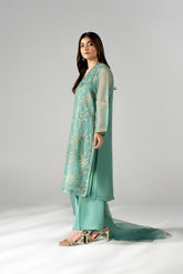 3 Piece Organza Embroidered Suit (FL0215)