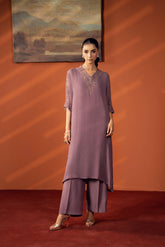2 Piece Chiffon Embroidered Suit (FL0228)