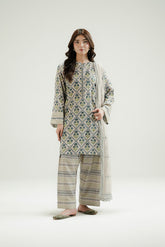 3 Piece Printed Lawn Karandi Printed Suit (CP0566)