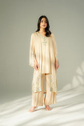 2 Piece Chiffon Embroidered Suit (FL0217)