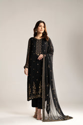 3 Piece Chiffon Embroidered Suit (FW0010)