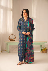 3 Piece Printed Lawn Printed Unstitched Suit (UC0120)