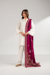 1 Piece Cotton Silk Embroidered Shawls (FH0021)
