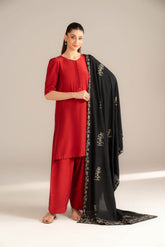 1 Piece Resham Cotton Embroidered Shawl (FH0026)