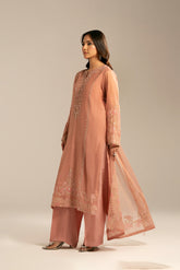 3 Piece Emboss Net Embroidered (FL0063)