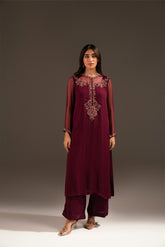 2 Piece Chiffon Embroidered (FL0065)
