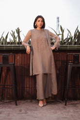 3 Piece Chiffon Embroidered Suit (FL0073)