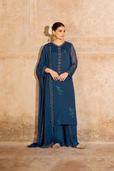 3 Piece Chiffon Embroidered Suit (FL0075)