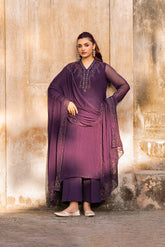 3 Piece Chiffon Embroidered Suit (FL0077)