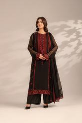 3 Piece Chiffon Embroidered Suit (FL0080)