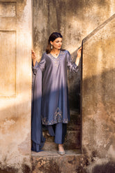 3 Piece Cotton Silk Embroidered Suit (FL0084)