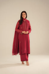 3 Piece Chiffon Embroidered Suit (FL0085)