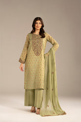 3 Piece Masoori Jacquard Embroidered Suit (FL0102)