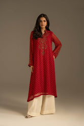 1 Piece Chiffon Embroidered Suit (FL0116)