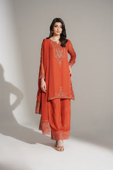 3 Piece Chiffon Embroidered Suit (FL0137)