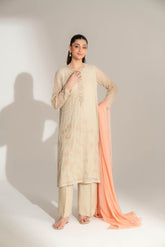 3 Piece Chiffon Embroidered Suit (FL0145)