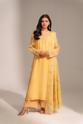 3 Piece Khaddi Net Embroidered Suit (FL0156)