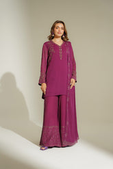 3 Piece Chiffon Embroidered Suit (FL0160)