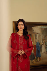 3 Piece Chiffon Embroidered Suit (FL0162)