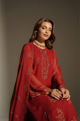 3 Piece Chiffon Embroidered Suit (FL0162)