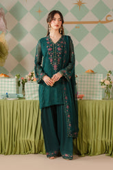 3 Piece Chiffon Embroidered Suit (FL0174)
