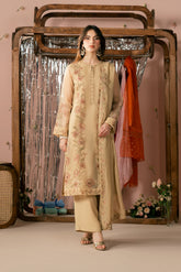 3 Piece Organza Embroidered Suit (FL0188)
